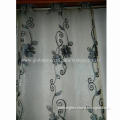 Embroidered fabric window curtain, size 52 x 84 inches, 8 grommet, standard export packing manner